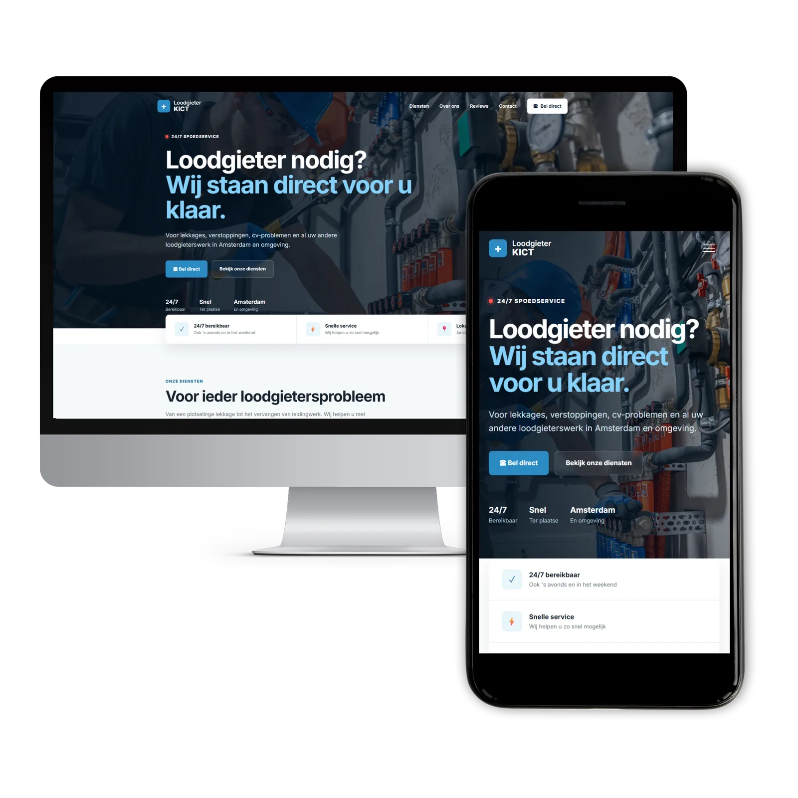 Voorbeeldwebsite voor een loodgieter