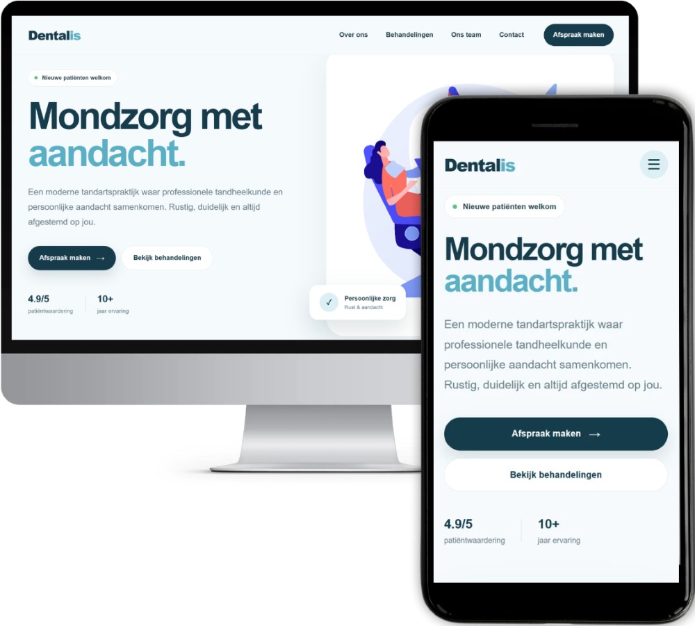 Voorbeeldwebsite voor een tandarts