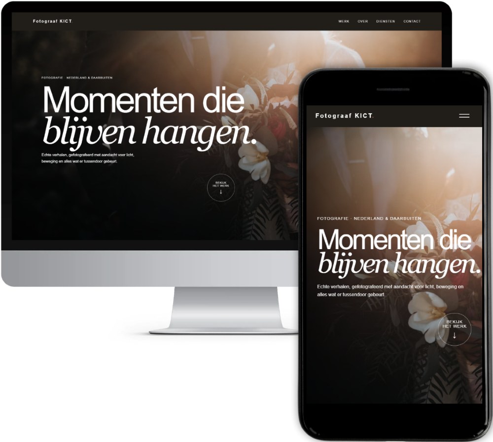 Voorbeeldwebsite voor een fotograaf